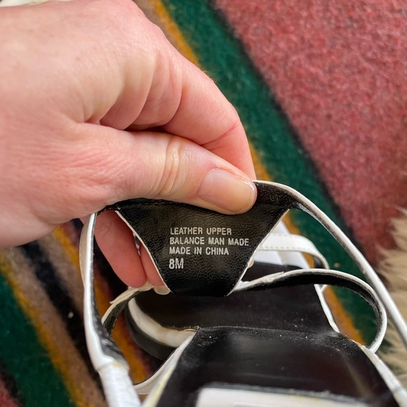 90 squared toe Strappy slide on heels white leather square heel Anne Klein - Picture 3 of 8